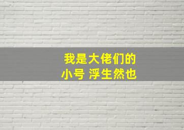 我是大佬们的小号 浮生然也